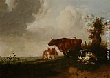 Cattle Canvas Paintings - Cattle Resting
